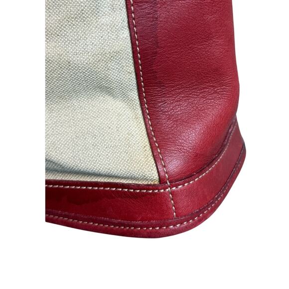 Coach 6121 Bleecker Satchel Linen Canvas & Red Leather Tote Bag*Vintage 1999 - Picture 14 of 16